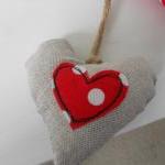 Handmade Red Spotty Heart Garland