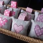 Heart Applique Keyring/bag Charm - Shades Of Pink